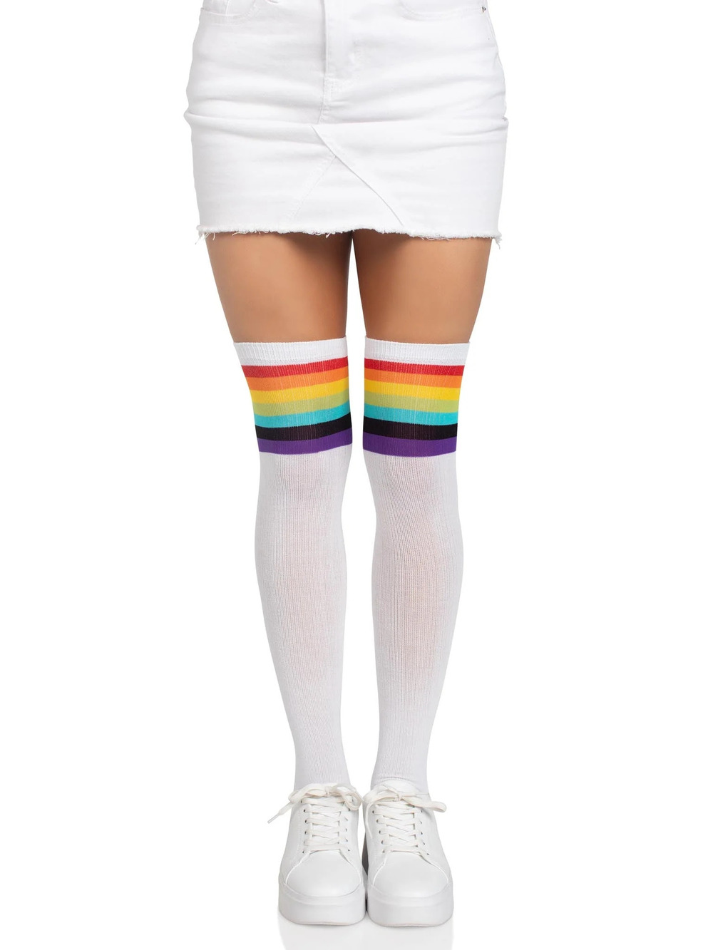 Leg Avenue - Nia Rainbow Thigh High Stockings - MULTICOLOR